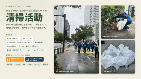 【取り組み紹介】みなとみらいセンタービル周辺エリアの清掃活動